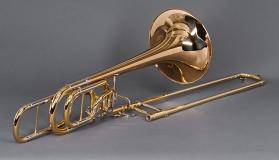 Bass trombone, B-flat, first valve in F, second valve in G-flat, combined valves in D