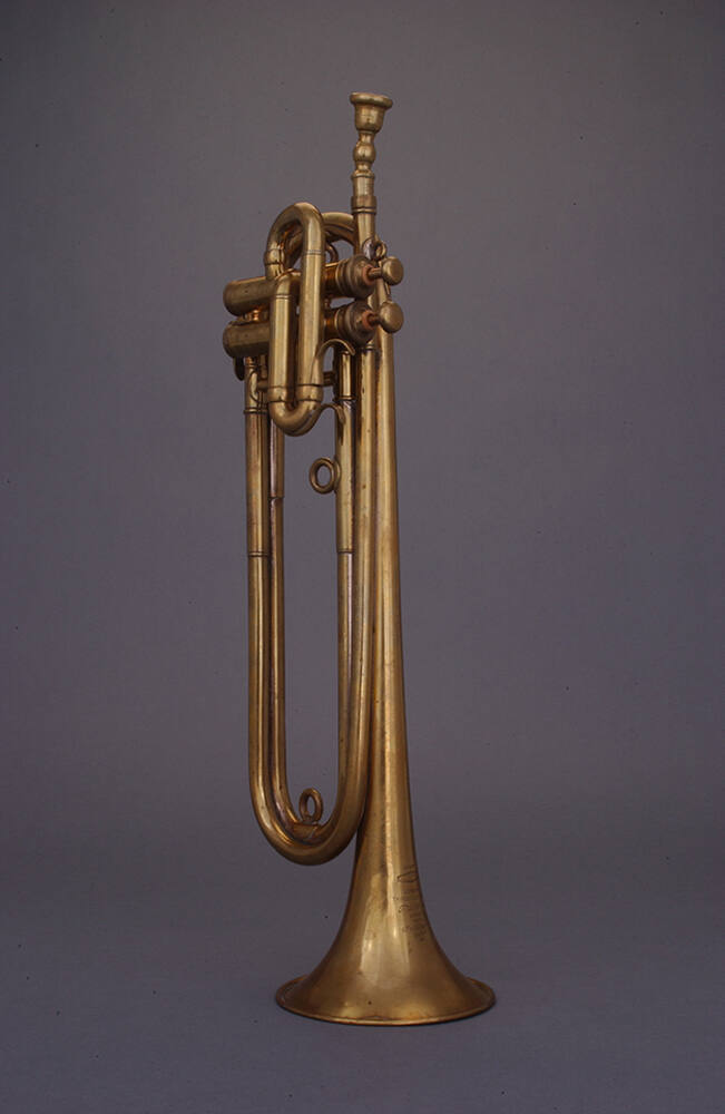 Fanfare trumpet with valves, E-flat