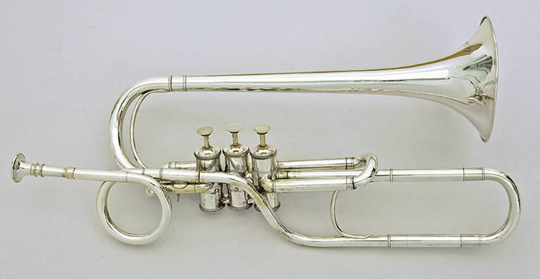 Cornet à cylindres système Sax, forme horizontale, B-flat, A, A-flat, G, F, E-flat