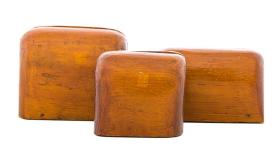 Wood blocks, set of three (3)