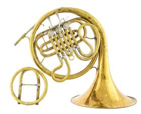 Single horn, F, E-flat