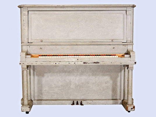 Upright piano with Howe-Way 6-6 experimental keyboard