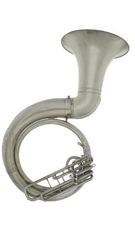 Sousaphone, bell up, BB-flat, high pitch / low pitch