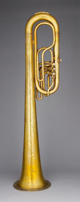 Over-the-shoulder bass horn, E-flat, low pitch