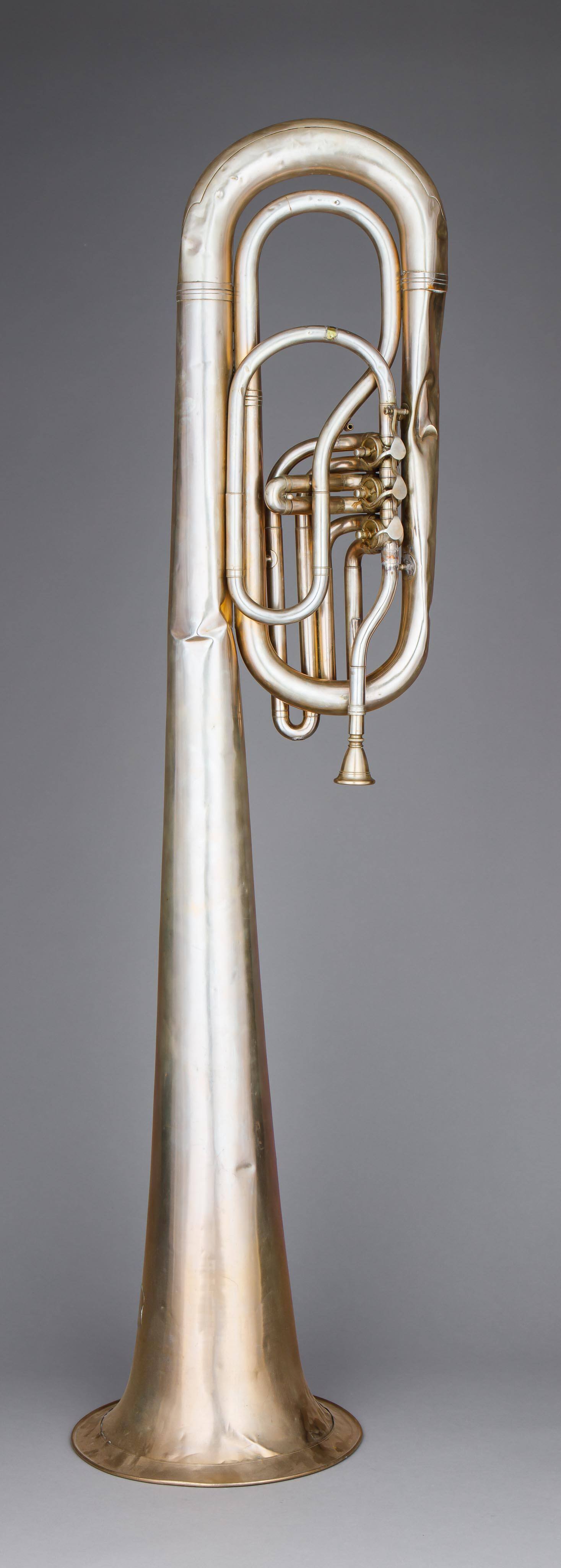 Over-the-shoulder bass horn, E-flat