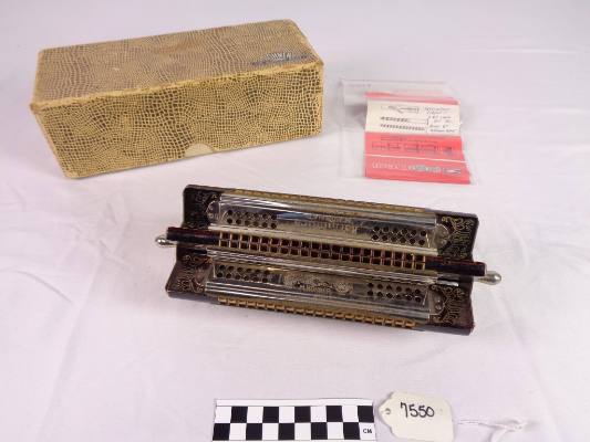 Tremolo paddlewheel harmonica, G, D, A, E, F, C